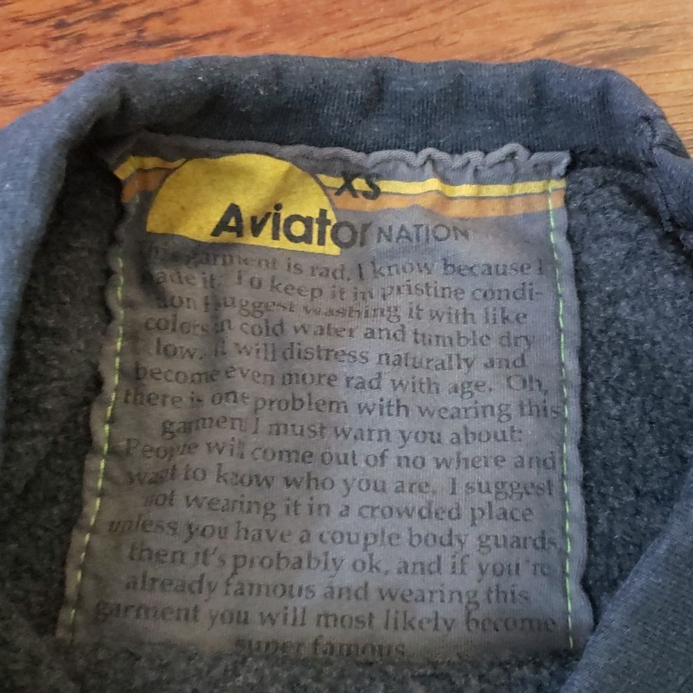 Aviator Nation Gray Lightning Crewneck Size XS Y2K Streetwear Retro Loungewear - Picture 4 of 8